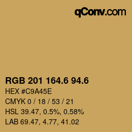 カラーコード: RGB 201 164.6 94.6 | qconv.com