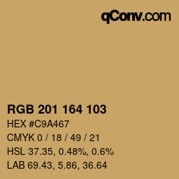 Color code: RGB 201 164 103 | qconv.com
