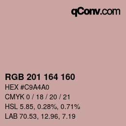 カラーコード: RGB 201 164 160 | qconv.com
