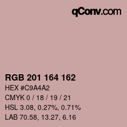 Color code: RGB 201 164 162 | qconv.com