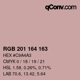 Color code: RGB 201 164 163 | qconv.com