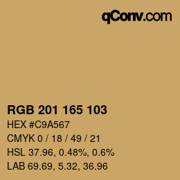 カラーコード: RGB 201 165 103 | qconv.com