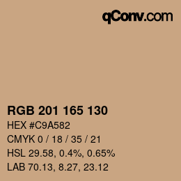 Color code: RGB 201 165 130 | qconv.com