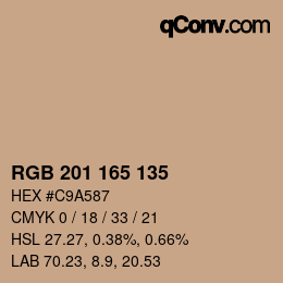 Color code: RGB 201 165 135 | qconv.com