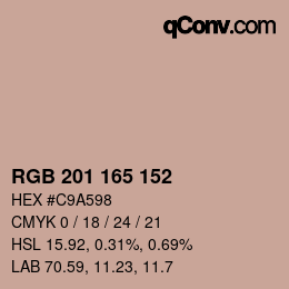 Color code: RGB 201 165 152 | qconv.com
