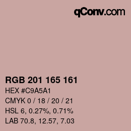 カラーコード: RGB 201 165 161 | qconv.com