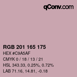 Color code: RGB 201 165 175 | qconv.com