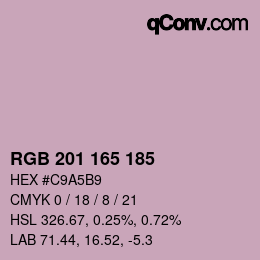 Color code: RGB 201 165 185 | qconv.com