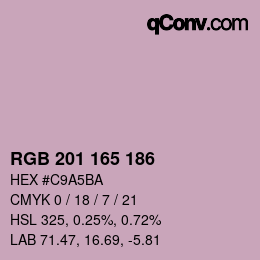 Farbcode: RGB 201 165 186 | qconv.com