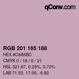 Color code: RGB 201 165 188 | qconv.com