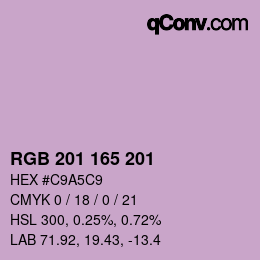 Color code: RGB 201 165 201 | qconv.com
