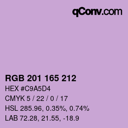 Color code: RGB 201 165 212 | qconv.com