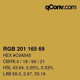 Farbcode: RGB 201 165 69 | qconv.com