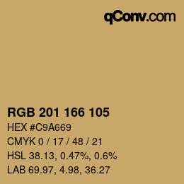 Color code: RGB 201 166 105 | qconv.com