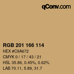 Color code: RGB 201 166 114 | qconv.com