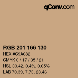 Color code: RGB 201 166 130 | qconv.com