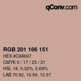 Color code: RGB 201 166 151 | qconv.com
