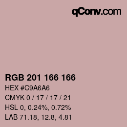 Color code: RGB 201 166 166 | qconv.com