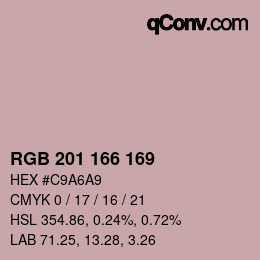 Color code: RGB 201 166 169 | qconv.com