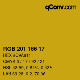 Color code: RGB 201 166 17 | qconv.com