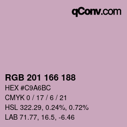 Color code: RGB 201 166 188 | qconv.com