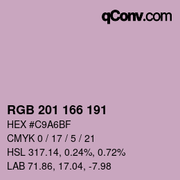 Color code: RGB 201 166 191 | qconv.com