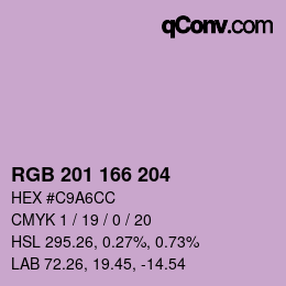 カラーコード: RGB 201 166 204 | qconv.com