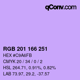 Color code: RGB 201 166 251 | qconv.com