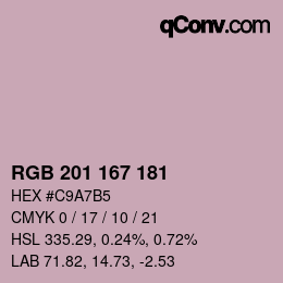 カラーコード: RGB 201 167 181 | qconv.com
