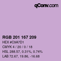 カラーコード: RGB 201 167 209 | qconv.com