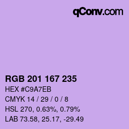 カラーコード: RGB 201 167 235 | qconv.com