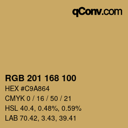 Farbcode: RGB 201 168 100 | qconv.com