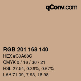 Farbcode: RGB 201 168 140 | qconv.com