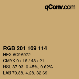 Color code: RGB 201 169 114 | qconv.com