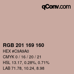 Color code: RGB 201 169 160 | qconv.com