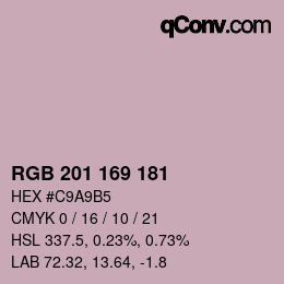 カラーコード: RGB 201 169 181 | qconv.com