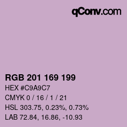 Color code: RGB 201 169 199 | qconv.com