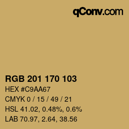 カラーコード: RGB 201 170 103 | qconv.com