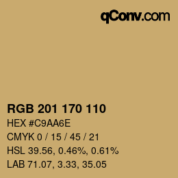 Color code: RGB 201 170 110 | qconv.com