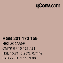 Color code: RGB 201 170 159 | qconv.com