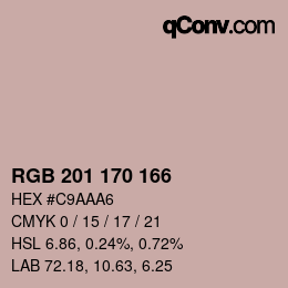 Color code: RGB 201 170 166 | qconv.com