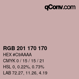 カラーコード: RGB 201 170 170 | qconv.com
