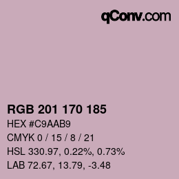 颜色代码: RGB 201 170 185 | qconv.com