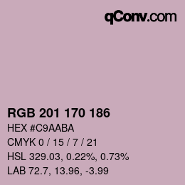 カラーコード: RGB 201 170 186 | qconv.com