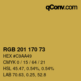 Color code: RGB 201 170 73 | qconv.com