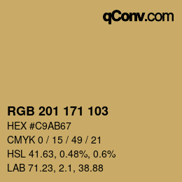 カラーコード: RGB 201 171 103 | qconv.com