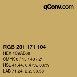 Color code: RGB 201 171 104 | qconv.com