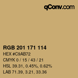 Color code: RGB 201 171 114 | qconv.com