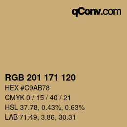 カラーコード: RGB 201 171 120 | qconv.com