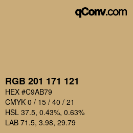 Código de color: RGB 201 171 121 | qconv.com